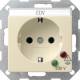 Gira 045101 SCHUKO socket outlet System55 0451 01, over voltage protection cream white glossy