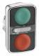 Schneider Electric ZB4BW7A3740 Schneider Doppeldrucktaster mit LM LED gn flach/rt flach Metall D22mm