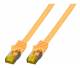 Patchkabel RJ45, CAT6A 500Mhz, 0,25m, gelb, S-STP(S/FTP), LSZH, mit Cat.7 Rohkabel,