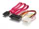 Equip power cable SATA 15 +7 pin Bu> 4pin + SATA 7pin plug / socket 0.5m