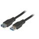 Kabel USB, A(St) => A(Bu), 3,0m, USB3.0, Verlängerung, schwarz, Premium