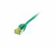 Patch cable RJ45, CAT6A 500Mhz, 7.5m, green, U/FTP, slimline round d=3.8mm, TPE/LSZH (Superflex), AWG32, with CAT7 raw cable, Synergy 21