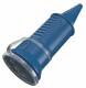 Mennekes 10843 Schuko coupling socket 16A 230V, blue lid with cable sleeve u 