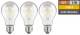 LED Filament Set McShine, 3x Glühlampe, E27, 2W, 200lm, warmweiß, klar