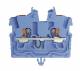 WAGO 2250-314 2-Leiter-Mini-Durchgangsklemme mit Drücker 1 mm² mit Rastf.blau