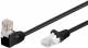 Goobay 94175 CAT 5e Patchkabel 1x 90° gewinkelt, U/UTP, Schwarz - CCA Kupfergemisch, 1x RJ45-Stecker 90° (8P8C)