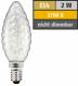 LED filament candle lamp twisted McShine ''Filed'', E14, 2W, 200 lm, warm white, clear