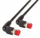 Patchkabel RJ45-gewinkelt, CAT6A, 1000Mhz, 2m schwarz, PIMF(S-FTP(SF/UTP)), Draka,