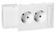 Schneider Electric 5940044 Schneider double socket slave with label for channel installation white