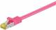 Goobay 91659 RJ45 Patchkabel S/FTP (PiMF), mit CAT 7 Rohkabel, Magenta - LSZH halogenfrei, Kupfer, RJ45 (CAT 6A) Stecker