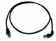 Telegärtner patch cable CAT6A, 1x90Grad rotated, 2m, Black, 500MHz, S-STP (S / FTP), halogen-free