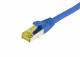 Patchkabel RJ45, CAT6A 500Mhz, 0,15m, blau, S-STP(S/FTP), TPE/LSZH(Ultraflex), AWG26, mit CAT7 Rohkabel, Synergy 21