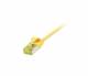 Patch cable RJ45, CAT6A 500Mhz, 0.15m, yellow, U/FTP, slimline round d=3.8mm, TPE/LSZH (Superflex), AWG32, with CAT7 raw cable, Synergy 21
