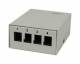 Patch Panel 4xTP, CAT6A, incl.Keystone, Short, Aufputz Metall, Lichtgrau, Synergy 21,