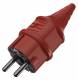 Mennekes 10839 Schuko plug, 16A 230V red with cable sleeve