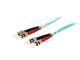 Equip fiber optic patch cable ST->ST 20.00m multimode duplex OM3 turq polybag