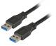Kabel USB, A(St) => A(St), 1,8m, USB3.0, schwarz, Premium,