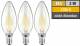 LED Filament Set McShine, 3x Kerzenlampe, E14, 2W, 200lm, warmweiß, klar
