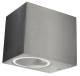 Wall light McShine ''Square-E'' stainless steel look, IP44, 1x GU10, aluminum housing