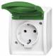 Busch Jaeger 2CKA002083A0837 BJ 20EWN-13-54 socket with green hinged cover ocean IP44 alpine white