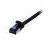 Patchkabel RJ45, CAT6A 500Mhz, 3m, schwarz, U/FTP, flach, TPE(Superflex), AWG32, Synergy 21