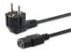 Equip power cable connection. Schukon. 1.80m angled black polybag