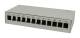 Patch Panel 12xTP, CAT6A, incl.Keystone, Slim-line mit Kabelklemme, Aufputz Metall, Lichtgrau, Synergy 21,