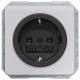 Siemens 5UB1463 Schuko-Steckdose silber 10/16A 250V Näpfchen schwarz