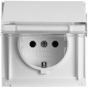 Gira 041066 flush socket pure white 0410 66, TX_44 m hinged lid inscription label