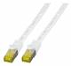 Patchkabel RJ45, CAT6A 500Mhz, 0,5m, weiss, S-STP(S/FTP), LSZH, mit Cat.7 Rohkabel,