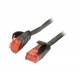 Patch cable RJ45, CAT6 250Mhz, 0.25m black, UTP(U/UTP), PVC, flat, Synergy 21