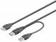 Goobay 93353 USB 2.0 Hi-Speed Dual-Power Kabel - USB 2.0-Stecker (Typ A) , USB 2.0-Stecker (Typ A) > USB 2.0-Buchse (Typ A)