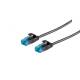 Patchkabel RJ45 UTP(U/UTP). 1,0m schwarz, CAT6, PVC, slimline d=3,5mm,