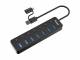 Equip USB hub 7-port 3.2 -> 7x3.2 5Gbps with power supply black