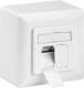 Goobay 68572 CAT 6a Universaldose inklusive Aufputzmontage-Rahmen - Weiß, 2x RJ45 Netzwerkdose, geschirmt