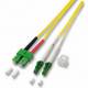LWL-2-Faser-Patchk. 5mtr.LC(APC 8)-SC(APC 8), 9/125um, Schrägschliff