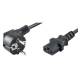 Goobay 50077 Netzkabel 2 m, Schwarz - Schukostecker (Typ F, CEE 7/7) > Gerätebuchse C13 (Kaltgeräteanschluss)