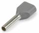 RED twin wire end sleeve insulated 2x0.75qmm 8mm long gray Cu. galvanized