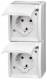 Busch Jaeger 2CKA002084A0710 BJ 20-02EW-54 Socket with hinged cover vertical 2f ocean IP44 alpine white
