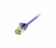 Patch cable RJ45, CAT6A 500Mhz, 0.5m, purple, U/FTP, slimline round d=3.8mm, TPE/LSZH (Superflex), AWG32, with CAT7 raw cable, Synergy 21