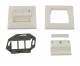 Sockets TP,AP,3-fold,CAT6A, Keystone Short with cable clamp, pure white, Synergy 21