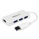 StarTech.com Portable 4 Port SuperSpeed Mini USB 3.0 Hub - White - 4 Total USB Port(s)