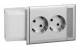 Schneider Electric 5940023 Schneider double socket with label 'push in' for duct installation