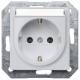 Siemens Schuko-Steckdose 10/16A 5UB1933 DELTA alu-metallic mit Beschriftungsfeld