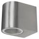 Wall light McShine ''Oval-E'' stainless steel look, IP44, 1x GU10, aluminum housing