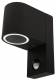 Wandleuchte McShine ''Oval-A'' schwarz, IP44, 1x GU10, Bewegungsmelder