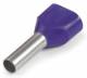 RED twin wire end sleeve insulated 2x2.5qmm 10mm long blue Cu. galvanized