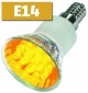 LED-Strahler, gelb, in E14/12-Bauform 230V, Sockel E14, 15 LEDs