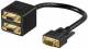 Goobay 93263 VGA-Stecker (15-polig) > 2x VGA-Buchse (15-polig) - zum Verbinden von zwei Geräten mit einem VGA-Anschluss