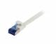 Patch cable RJ45, CAT6A 500Mhz, 0.25m, white, U/FTP, flat, TPE (Superflex), AWG32, Synergy 21